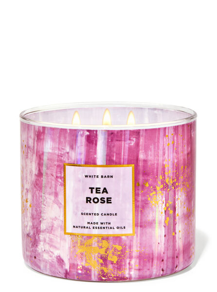 Tea Rose fragranza Candela a 3 stoppini