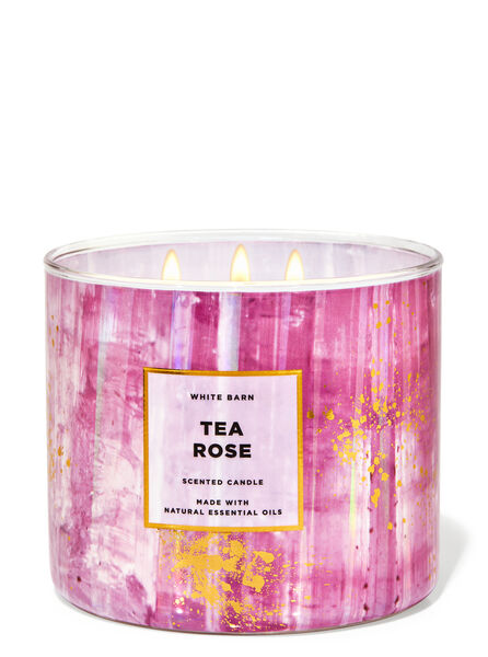 Tea Rose fragrance 3-Wick Candle
