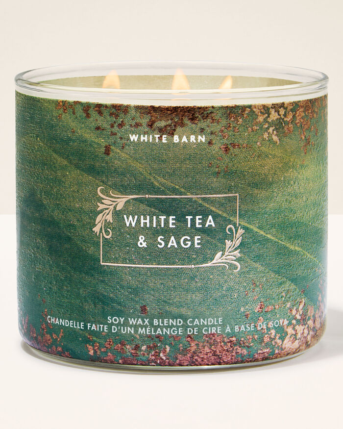 White Tea & Sage Home Fragrance/Candles/3-wick candles Bath & Body Works