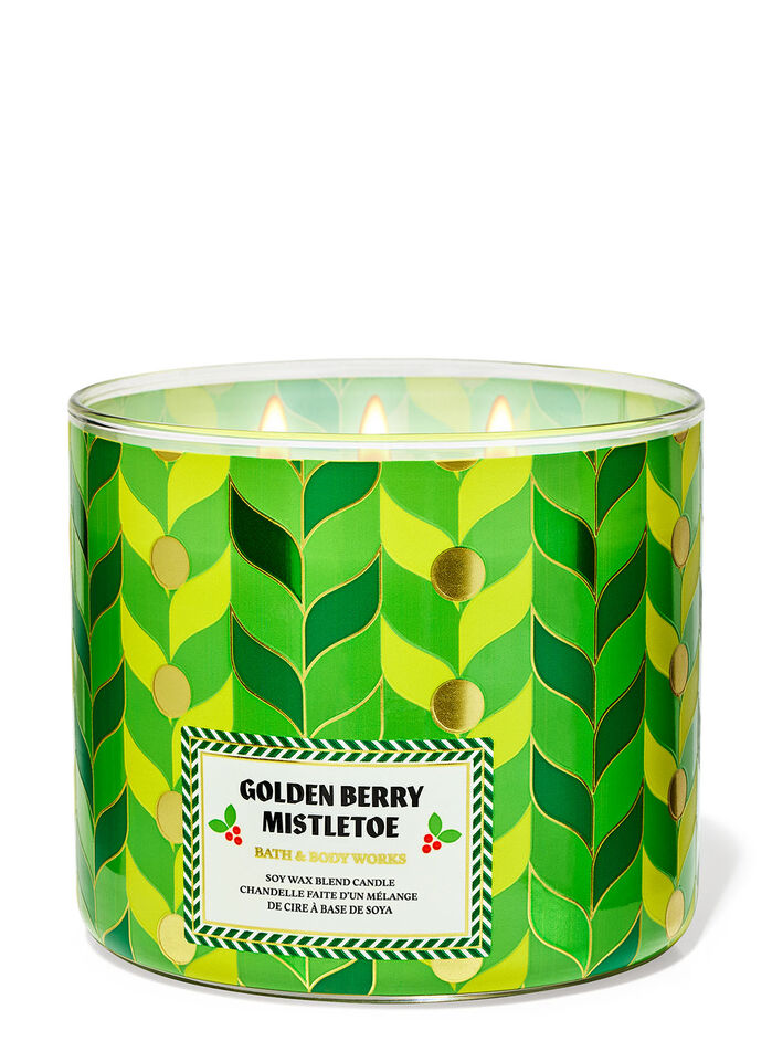 Golden Berry Mistletoe Home Fragrance/Candles/3-wick candles Bath & Body Works