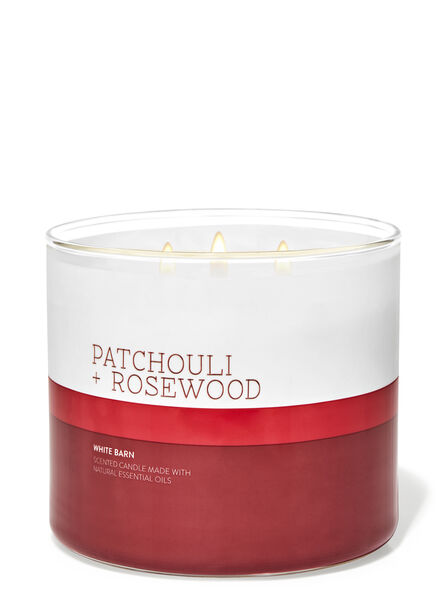 Patchouli Rosewood fragranza Candela a 3 stoppini
