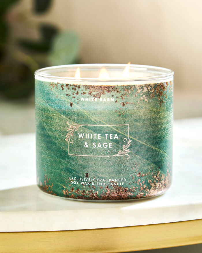 White Tea & Sage Home Fragrance/Candles/3-wick candles Bath & Body Works