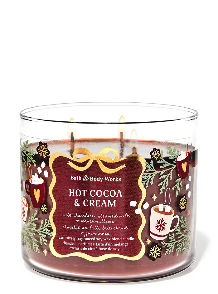Hot Cocoa & Cream Home Fragrance/Candles/3-wick candles Bath & Body Works