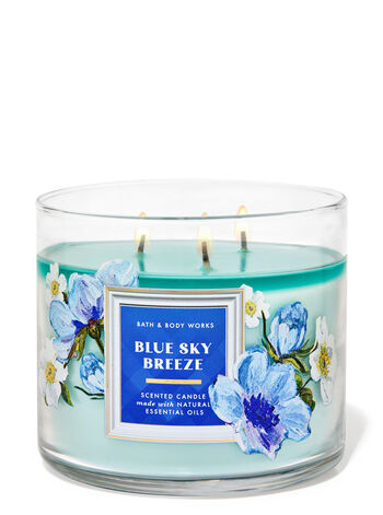 Blue Sky Breeze profumazione ambiente candele candela a tre stoppini Bath & Body Works1