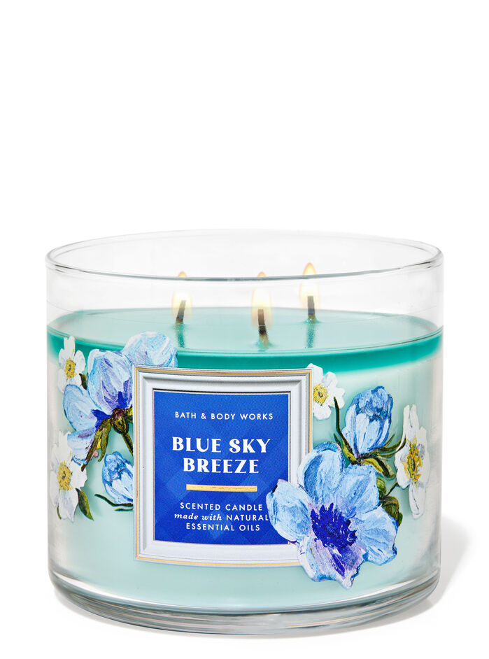 Blue Sky Breeze profumazione ambiente candele candela a tre stoppini Bath & Body Works