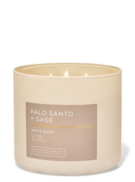 Palo Santo & Sage fragranza Candela a 3 stoppini