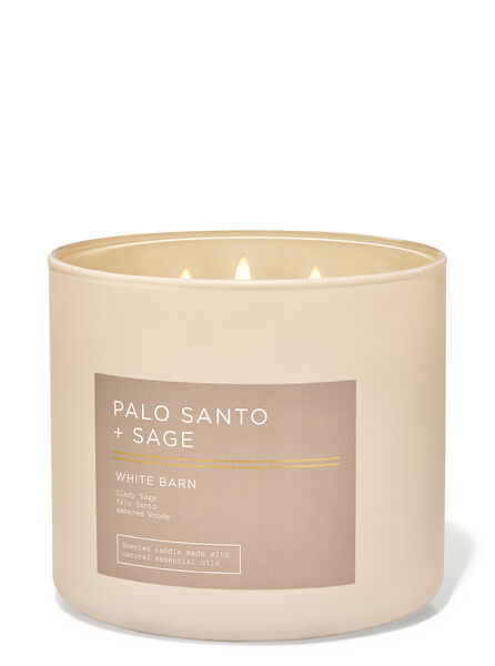 Palo Santo & Sage home fragrance featured white barn collection Bath & Body Works