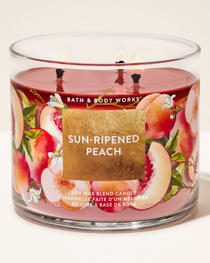 Sun-Ripened Peach Home Fragrance/Candles/3-wick candles Bath & Body Works