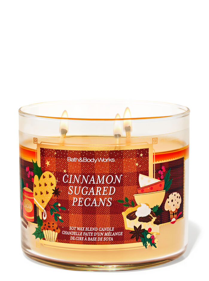 Cinnamon Sugared Pecans Candele/Tutte le Candele/Candela a Tre Stoppini Bath & Body Works