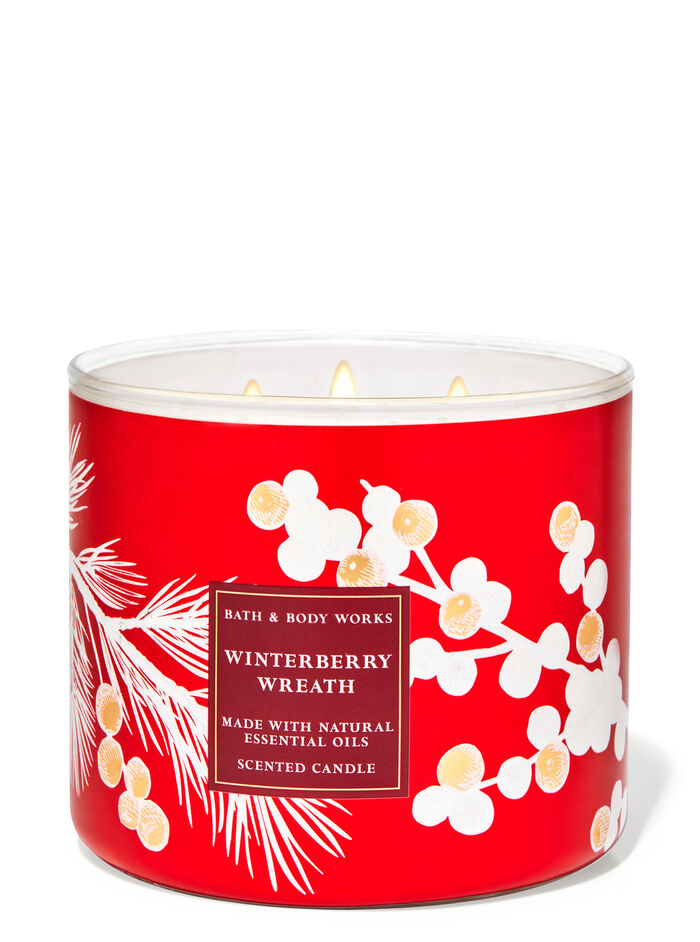 Winterberry Wreath fragranza Candela a 3 stoppini