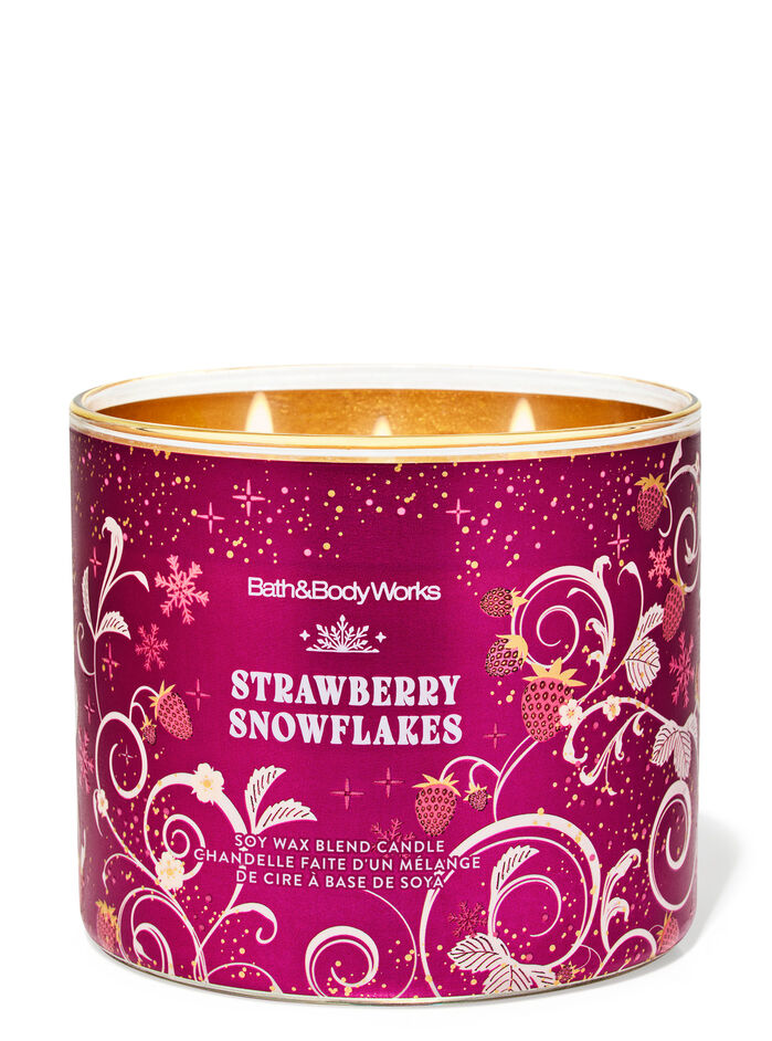 Strawberry Snowflakes Candele/Tutte le Candele/Candela a Tre Stoppini Bath & Body Works