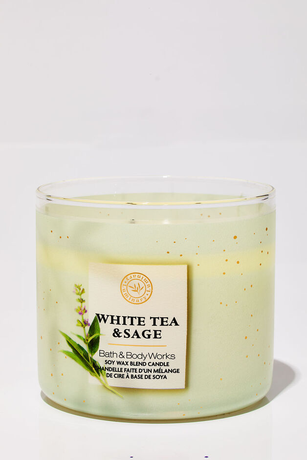 White Tea & Sage Home Fragrance/Candles/3-wick candles Bath & Body Works