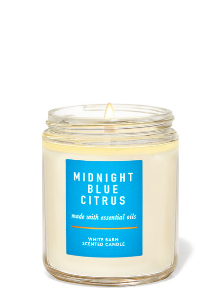 Midnight Blue Citrus fragranza Single Wick Candle