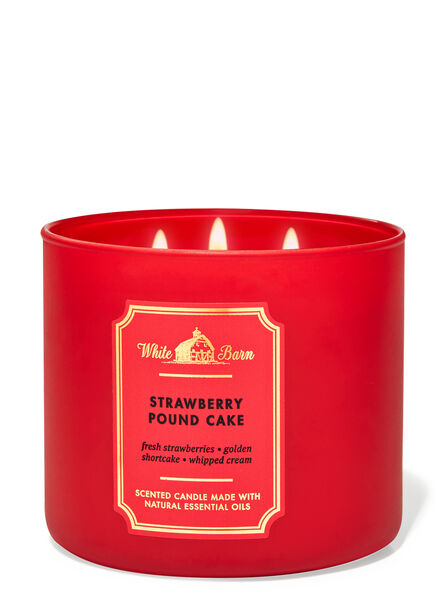 Strawberry Pound Cake home fragrance candles 3-wick candles Bath & Body Works