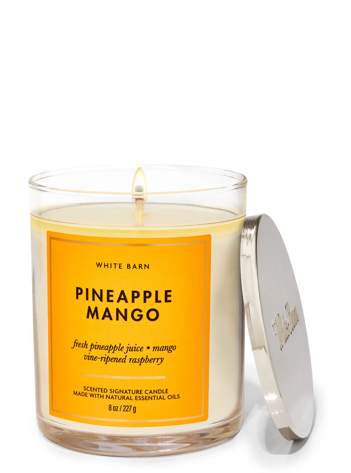 Pineapple Mango home fragrance featured white barn collection Bath & Body Works