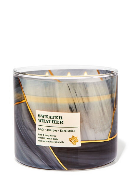 Sweater Weather profumazione ambiente candele candela a tre stoppini Bath & Body Works