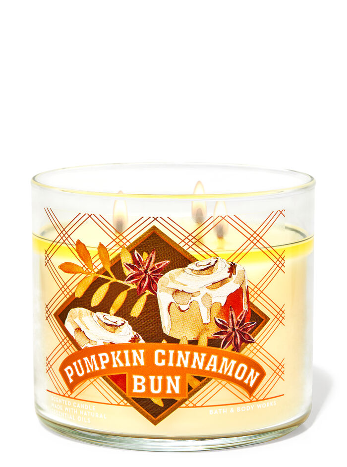 Pumpkin Cinnamon Bun fragranza Candela a 3 stoppini