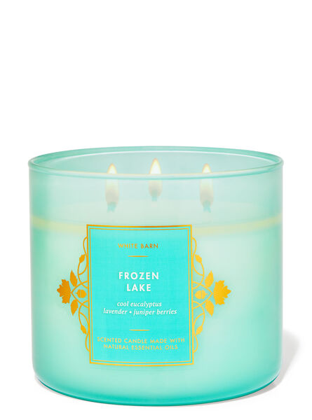 Frozen Lake home fragrance featured white barn collection Bath & Body Works