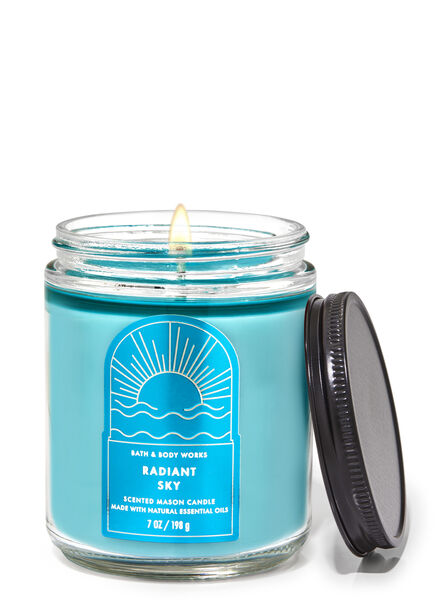 Radiant Sky fragrance Mason Single Wick Candle