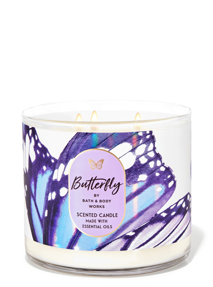 Butterfly profumazione ambiente candele candela a tre stoppini Bath & Body Works