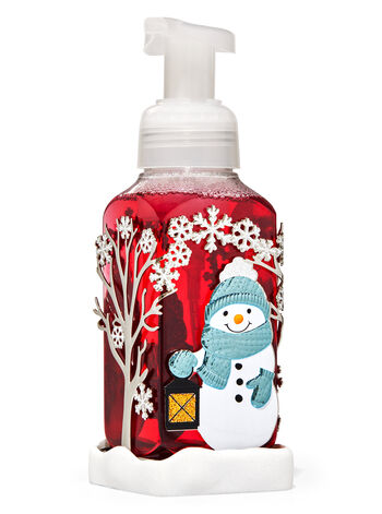 Paesaggio con pupazzo di neve fragranza Porta sapone delicato in schiuma