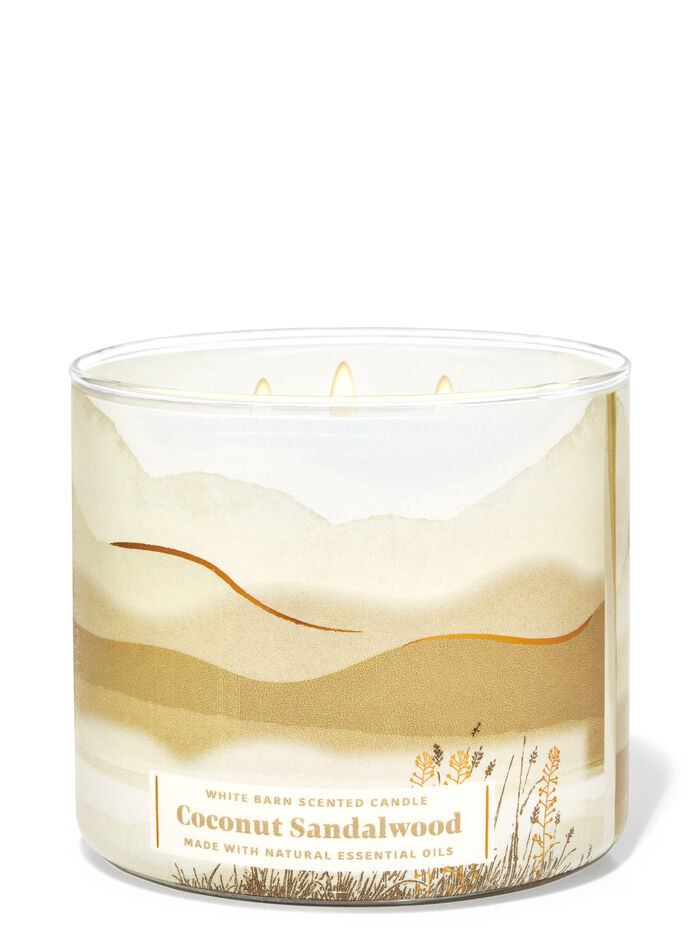 Coconut Sandalwood fragranza Candela a 3 stoppini