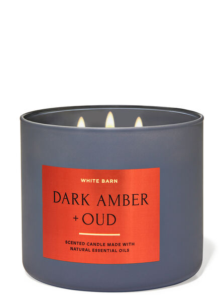 Dark Amber Oud profumazione ambiente candele candela a tre stoppini Bath & Body Works