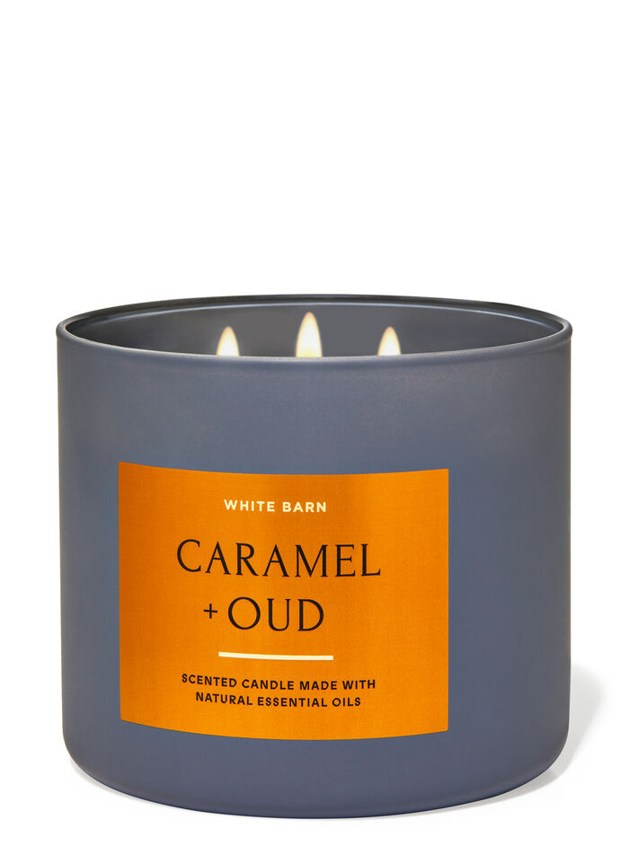 Caramel & Oud fragranza Candela a 3 stoppini
