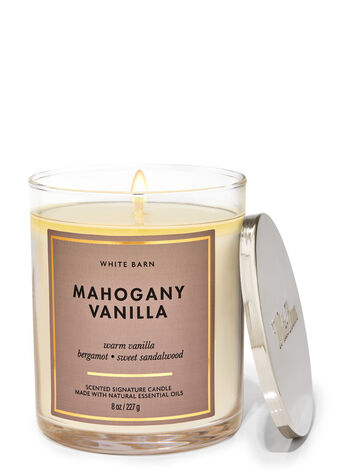 Mahogany Vanilla home fragrance featured white barn collection Bath & Body Works1