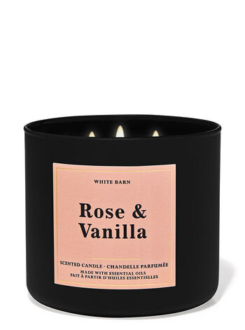 Rose Vanilla home fragrance candles 3-wick candles Bath & Body Works1