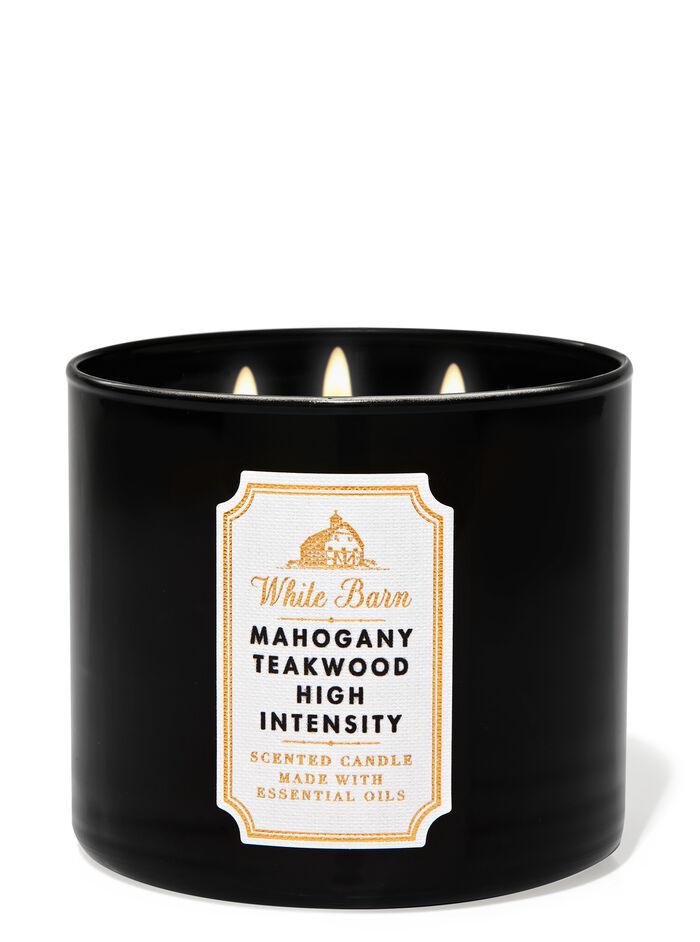 Mahogany Teakwood High Intensity fragranza Candele a 3 Stoppini