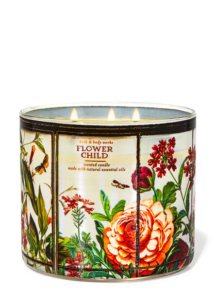 Flowerchild profumazione ambiente candele candela a tre stoppini Bath & Body Works