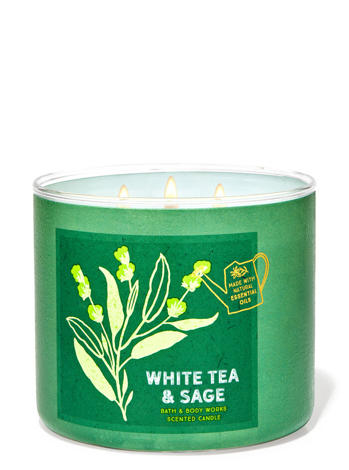 White Tea & Sage fragranza Candela a 3 stoppini