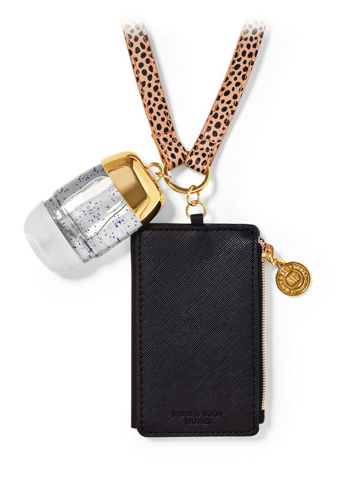 Porta tessere indossabile leopardato con zip fuori catalogo Bath & Body Works
