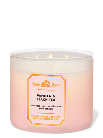 Vanilla & Peach Tea Home Fragrance/Candles/3-wick candles Bath & Body Works1