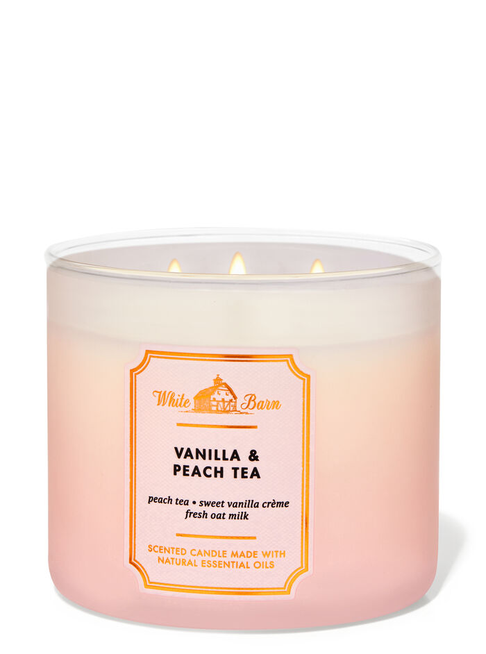 Vanilla & Peach Tea Home Fragrance/Candles/3-wick candles Bath & Body Works