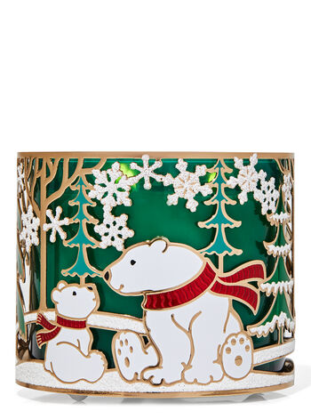 Paesaggio con orsi polari fragranza Porta candela per candele a 3 stoppini