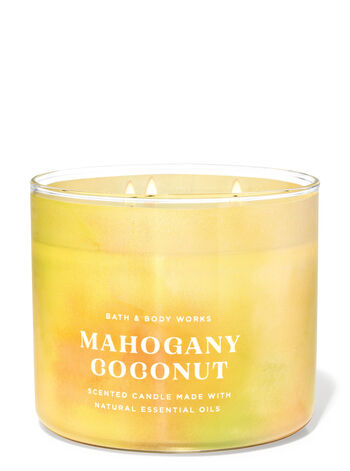 Mahogany Coconut profumazione ambiente candele candela a tre stoppini Bath & Body Works1
