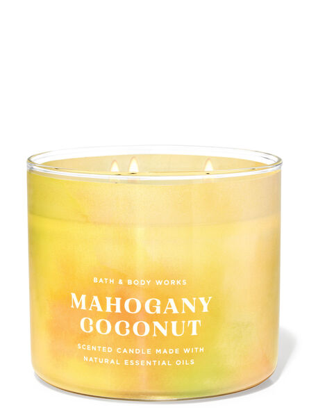 Mahogany Coconut profumazione ambiente candele candela a tre stoppini Bath & Body Works