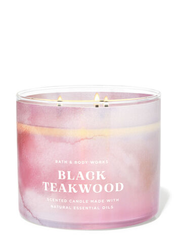 Black Teakwood profumazione ambiente candele candela a tre stoppini Bath & Body Works1