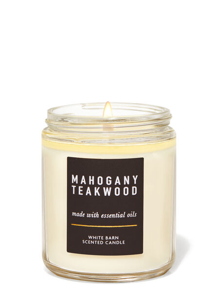 Mahogany Teakwood fragranza Single Wick Candle