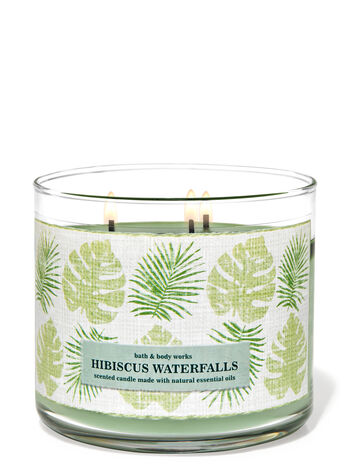 Hibiscus Waterfalls home fragrance candles 3-wick candles Bath & Body Works1