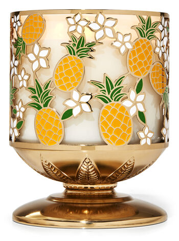Piedistallo con motivo di ananas e frangipani profumazione ambiente candele porta candela Bath & Body Works1