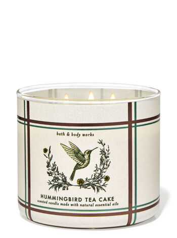 Hummingbird Tea Cake profumazione ambiente candele candela a tre stoppini Bath & Body Works1