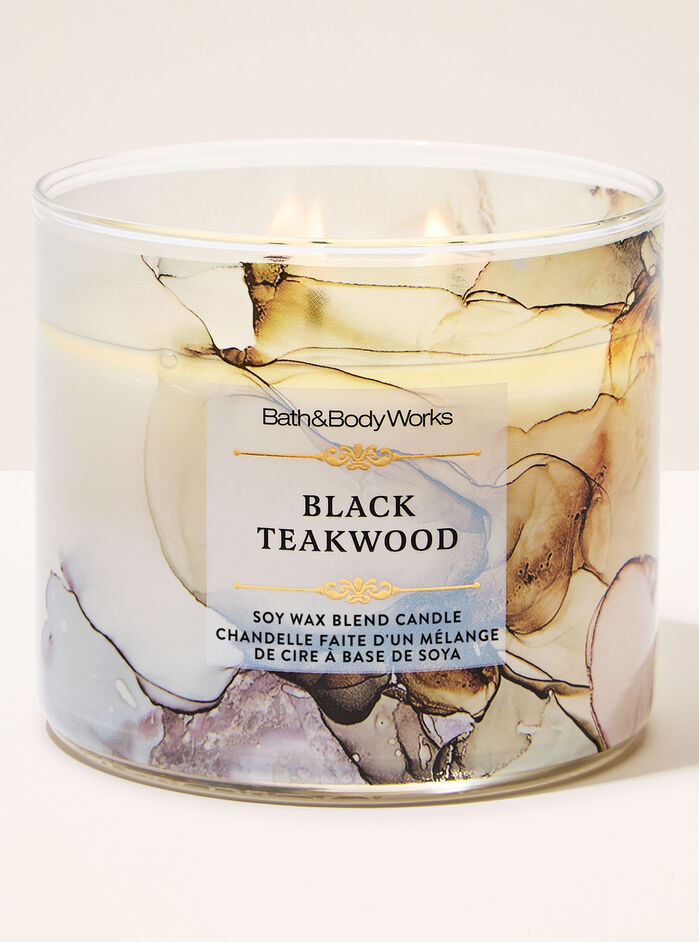 Black Teakwood Home Fragrance/Candles/3-wick candles Bath & Body Works