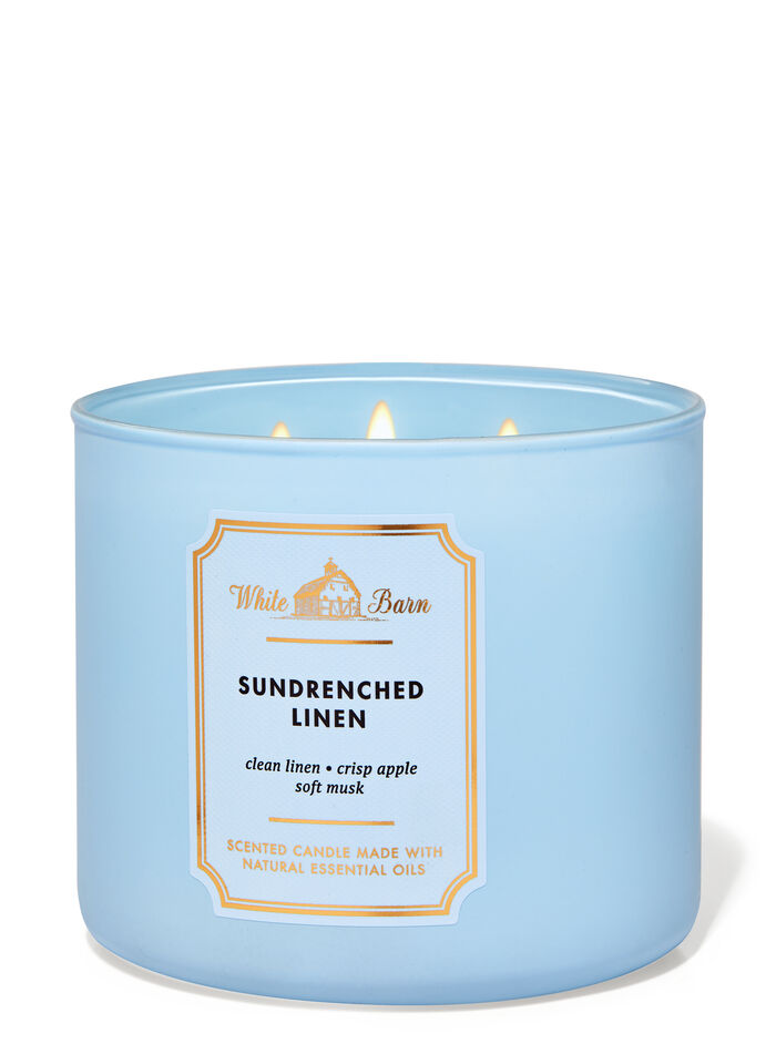 Sun-Drenched Linen fragrance 3-Wick Candle