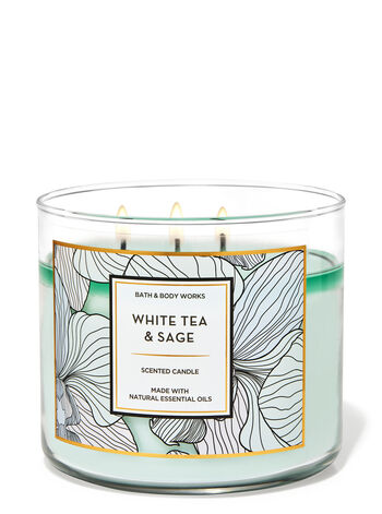 White Tea & Sage fragrance 3-Wick Candle