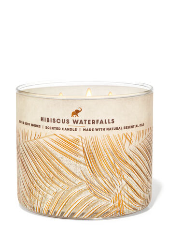 Hibiscus Waterfalls profumazione ambiente candele candela a tre stoppini Bath & Body Works1