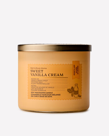 Sweet Vanilla Cream Candele/Tutte le Candele/Candela a Tre Stoppini Bath & Body Works1