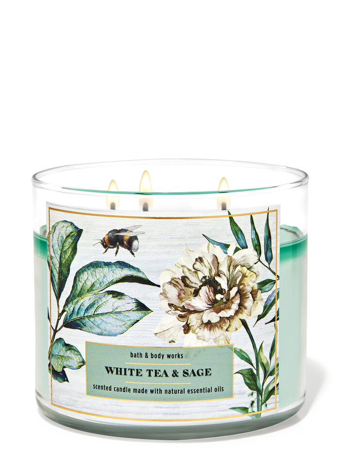 White Tea & Sage Home Fragrance/Candles/3-wick candles Bath & Body Works